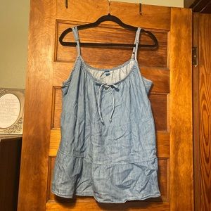 Jean babydoll tank top